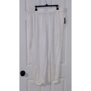 Lord & Taylor White Lyocell Joggers Elastic Waist Casual Pants XL NWT‎ $94